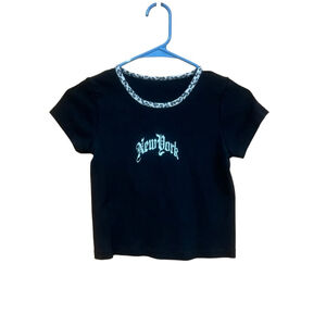 Women's New York T-Shirt Black Leopard Size Small